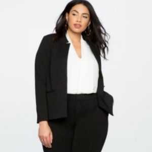 ELOQUII WOMENS 9 TO 5 STRETCH BLAZER SIZE 14 IN BLACK